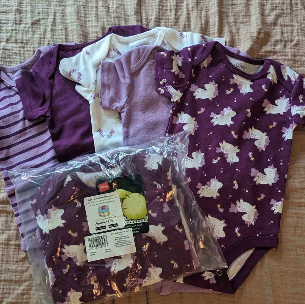 Hanes Zipping & Flexy 5 pack onesies